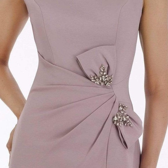 GIA FRANCO - 12921 EMBELLISHED BATEAU TRUMPET DRESS WITH SLIT - Navy Size 16 - Picture 8 of 16